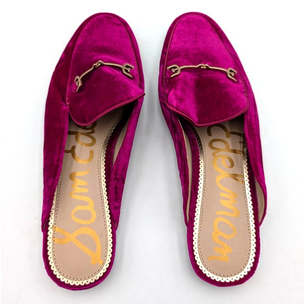 Sam Edelman Linnie Bit Mules Slip-On Women's Raspberry Velvet Size US9M EU40 - Picture 7 of 10